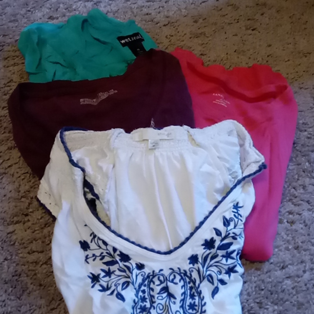 4 Long sleeve shirts and 1 tank top